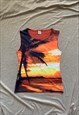 Sunset Graphic Print Y2K Vest Top