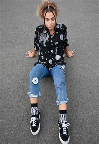 BLACK DRAGON PRINT SHIRT