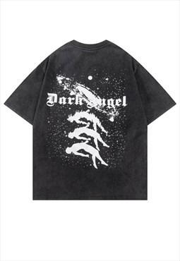 Psychedelic t-shirt spirit print tee grunge top acid black