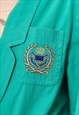 VINTAGE 80'S OVERSIZED BLAZER IN GREEN JACKET NAUTICAL