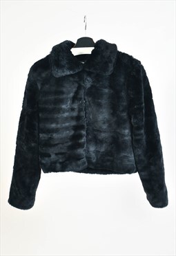 Vintage 00s faux fur jacket in black