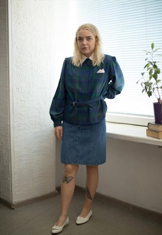 VINTAGE 80'S BLUE/GREEN LONG SLEEVED JACKET
