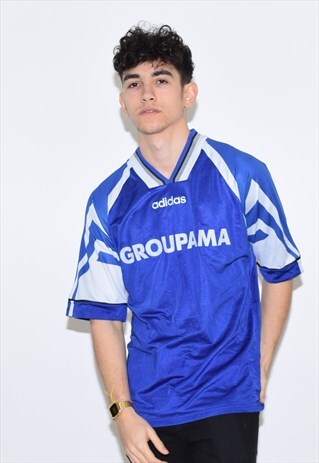 VINTAGE BLUE ADIDAS 90S FOOTBALL T SHIRT