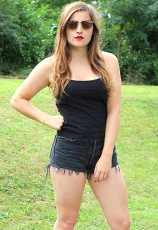 RARE VINTAGE 90S CALVIN KLEIN TOP BLACK VEST USA JEANS CK