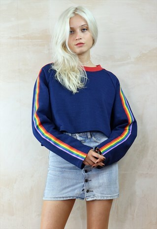 INDIGO RAINBOW CROP JUMPER