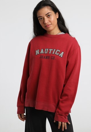 90S NAUTICA EMBRIODERED SPELL OUT SWEATSHIRT