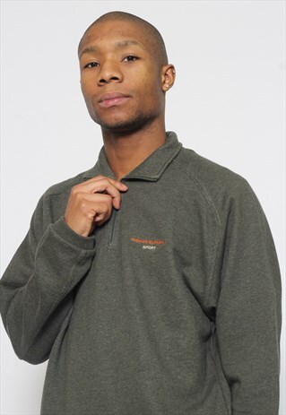 VINTAGE THOMAS BURBERRY SPORT 1/4 ZIP SWEATSHIRT