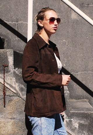 VINTAGE DARK TAN SUEDE JACKET