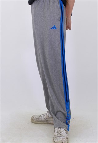 VINTAGE ADIDAS JOGGERS TRACKSUIT BOTTOMS IN GREY LARGE