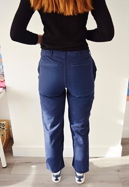 Vintage 90s Cargo Trousers Navy Blue 