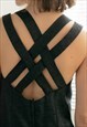 VINTAGE 80'S BLACK MIDI TEXTURED DRESS
