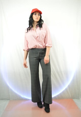 VINTAGE CHECKERED STRAIGHT CLASSIC TROUSERS