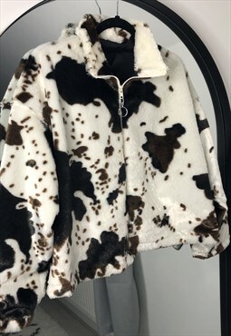 Handmade faux fur native cow jacket