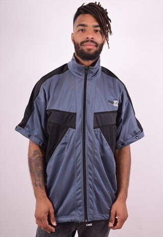 MENS VINTAGE TRACKSUIT TOP JACKET XL BLUE 90S