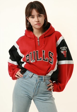 90S VINTAGE CHAMPION BULLS OLDSCHOOL HOODIE 16355
