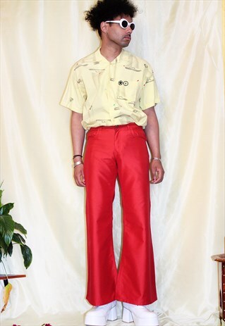 VINTAGE Y2K RED FLARE TROUSERS
