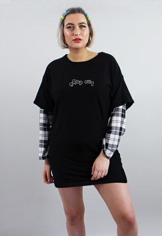 TSHIRT DRESS WITH SLOGAN