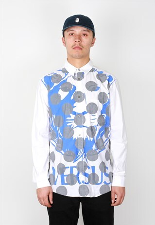 VINTAGE VERSACE WHITE GRAPHIC SHIRT
