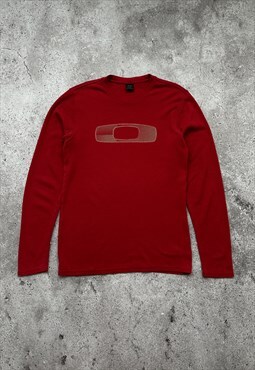 Vintage Oakley Red Longsleeve Tee Shirt