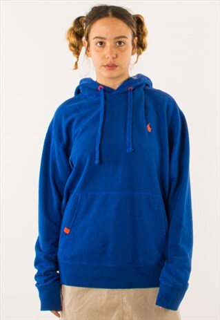 VINTAGE BLUE POLO RALPH LAUREN HODIE PULLOVER