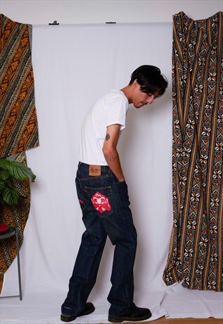 VINTAGE 00S Y2K EVISU DENIM JEANS TROUSERS