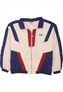 Vintage 90's Puma Windbreaker Lightweight Full Zip Up White