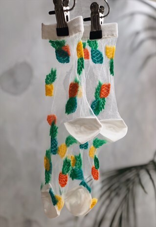 TROPICAL PINEAPPLE SHEER SOCKS