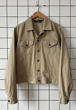 Vintage POLO RALPH LAUREN Jacket Trucker 90s Beige