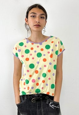Vintage 90s Stefanel polka dots t-shirt 
