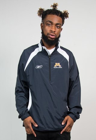 REEBOK TRACK & FIELD QUARTER ZIP WINDBREAKER JACKET