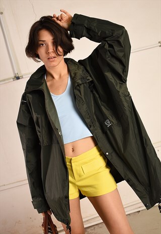 90'S RETRO PVC OVERSIZED FESTIVAL GARM RAIN PARKA JACKET