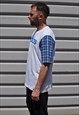 90'S ADIDAS GRUNGE REWORKED VINTAGE CHECK SHIRT SLEEVE TEE