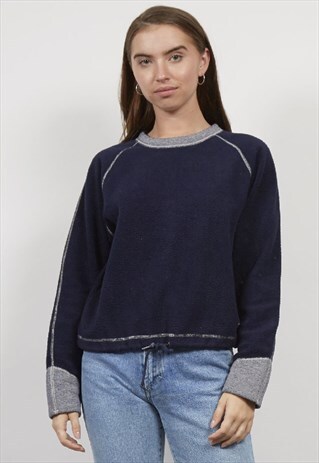 VINTAGE 90'S LEE NAVY TEDDY FLEECE SWEATSHIRT
