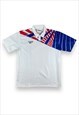 REEBOK VINTAGE 90S WHITE, RED AND BLUE FOOTBALL STYLE SHIRT 