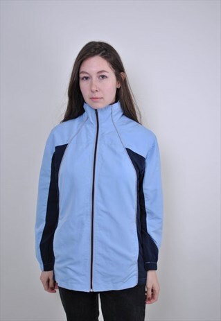 90S BLUE WINDBREAKER, VINTAGE COLORFUL TRACK SUIT JACKET