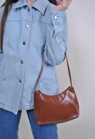 VINTAGE BROWN MINI BAG, 90S EVENING SHOULDER BAG