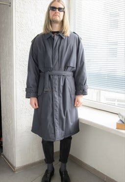 Vintage 80's Navy Warm Belted Coat