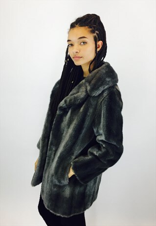 VINTAGE 80S FAUX FUR COAT