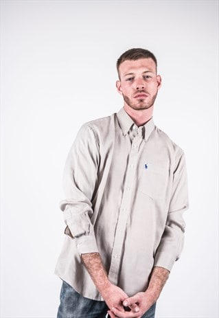 VINTAGE BEIGE CHECKED RALPH LAUREN SHIRT