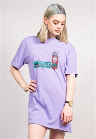VINTAGE 90'S LILAC ADIDAS T-SHIRT DRESS