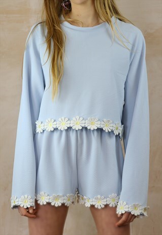 EXCLUSIVE BABY BLUE DAISY CHAIN CO-ORD