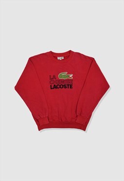 Vintage 90s Chemise Lacoste Embroidered Logo Sweatshirt Red