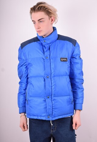 SERGIO TACCHINI MENS VINTAGE PADDED JACKET LARGE BLUE 90'S