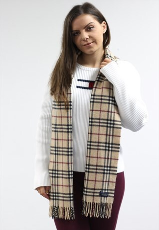 VINTAGE LAMBSWOOL CHECKED SCARF-AS175