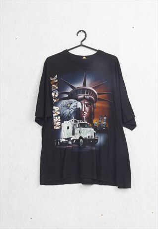 VINTAGE BLACK ROUND NECK T-SHIRT