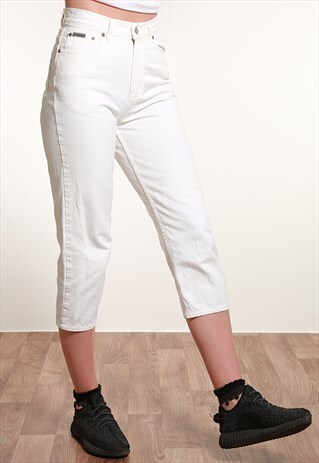 90'S CALVIN KLEIN WHITE JEANS - W28