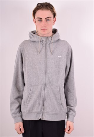 NIKE MENS VINTAGE HOODIE JACKET LARGE GREY 90S
