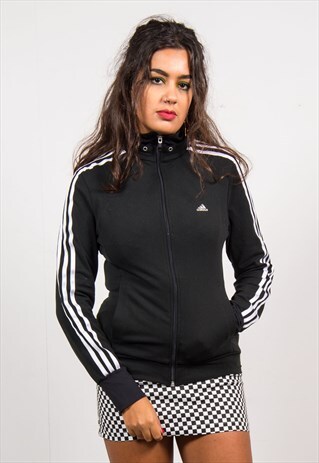 ADIDAS VINTAGE 90'S BLACK TRACKSUIT JACKET TOP