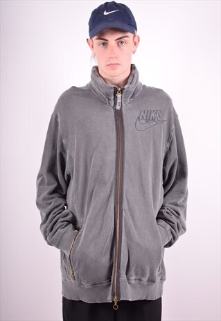 NIKE MENS VINTAGE TRACKSUIT TOP JACKET XXL GREY 90'S