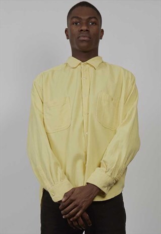 VINTAGE 80'S YELLOW CORDUROY SHIRT
